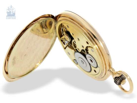 Taschenuhr: hervorragend erhaltene Goldsavonnette, Ankerchronometer Longines, ca.1912 - photo 6