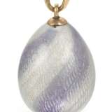 A Fabergé gold and guilloché enamel egg pendant, workmaster Feodor Afanasiev, St Petersburg, circa 1900 - photo 1