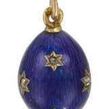 A Fabergé jewelled gold and guilloché enamel egg pendant, workmaster August Holmström, St Petersburg, circa 1900 - фото 1