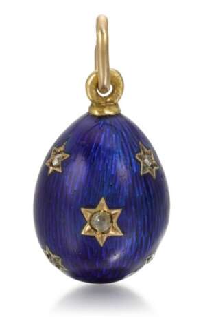 A Fabergé jewelled gold and guilloché enamel egg pendant, workmaster August Holmström, St Petersburg, circa 1900 - photo 2