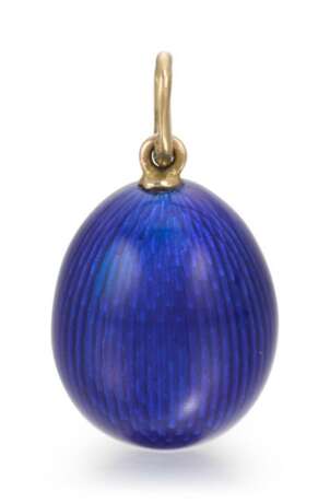 A Fabergé gold and guilloché enamel egg pendant, workmaster August Hollming, St Petersburg, circa 1900 - Foto 1