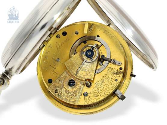 Taschenuhr: feine englische Taschenuhr mit anhaltbarer Sekunde, vermutlich Beobachtungsuhr, Grant London No.3135, Hallmarks 1852 - photo 4
