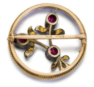 A Fabergé jewelled gold and champlevé enamel brooch, August Hollming, St Petersburg, 1899-1908 - Foto 2