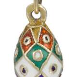 A Fabergé silver and cloisonné enamel egg pendant, St Petersburg, 1899-1904 - photo 2