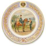 A porcelain military plate, Imperial Porcelain Factory, St Petersburg, period of Alexander II, 1870s - фото 1