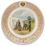 A porcelain military plate, Imperial Porcelain Factory, St Petersburg, period of Alexander II, 1870s - фото 1