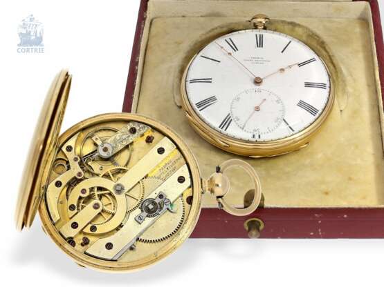 Taschenuhr: feine englische Taschenuhr, um 1850, 18K Gold, signiert French, Royal Exchange, London - photo 1