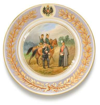 Two porcelain military plates, Imperial Porcelain Factory, St Petersburg, period of Alexander II, 1875 - photo 2