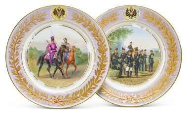 Two porcelain military plates, Imperial Porcelain Factory, St Petersburg, period of Alexander II, 1871-1874 - Foto 1