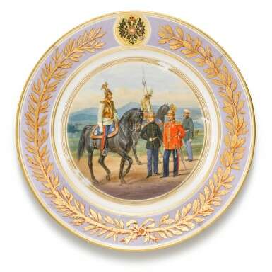 Two porcelain military plates, Imperial Porcelain Factory, St Petersburg, period of Alexander II, 1873 - фото 2