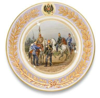 Two porcelain military plates, Imperial Porcelain Factory, St Petersburg, period of Alexander II, 1873 - Foto 3