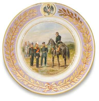 Three porcelain military plates, Imperial Porcelain Factory, St Petersburg, period of Alexander II, 1871-1875 - Foto 3