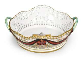 A porcelain basket from the order of St Vladimir Service, Gardner Porcelain Factory, Verbilki, late-18th century