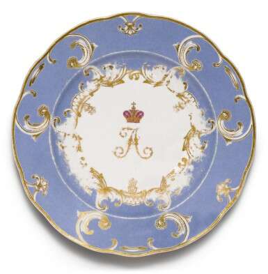 Six porcelain dinner plates from the Farm Palace Banquet Service, Imperial Porcelain Manufactory, St Petersburg, period of Nicholas I (1825-1855) - Foto 7