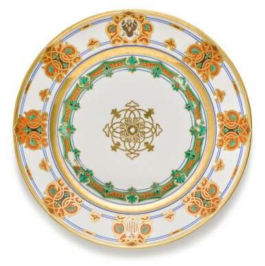 A set of eight porcelain plates from the service of Grand Duke Konstantin Nikolaevich, Imperial Porcelain Factory, St Petersburg, Period of Nicholas I, 1848-1852 - Foto 7