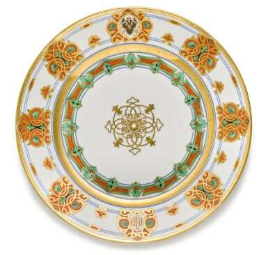 A set of eight porcelain plates from the service of Grand Duke Konstantin Nikolaevich, Imperial Porcelain Factory, St Petersburg, Period of Nicholas I, 1848-1852 - Foto 8