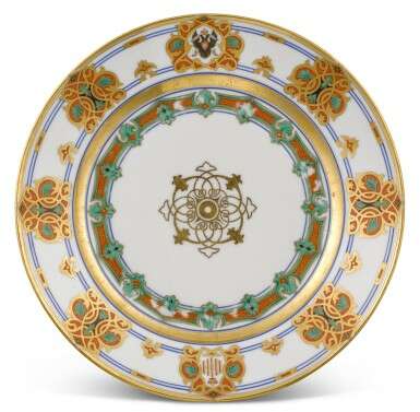 A set of eight porcelain plates from the service of Grand Duke Konstantin Nikolaevich, Imperial Porcelain Factory, St Petersburg, Period of Nicholas I, 1848-1852 - Foto 13