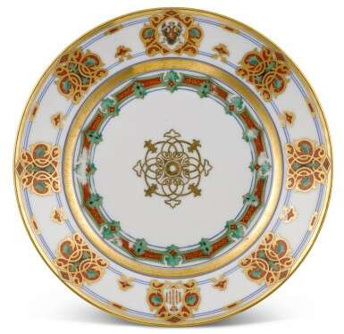 A set of eight porcelain plates from the service of Grand Duke Konstantin Nikolaevich, Imperial Porcelain Factory, St Petersburg, Period of Nicholas I, 1848-1852 - фото 15
