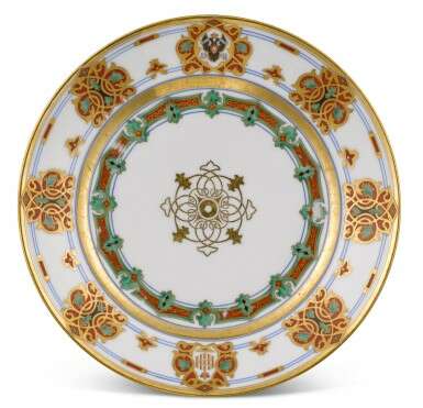 A set of eight porcelain plates from the service of Grand Duke Konstantin Nikolaevich, Imperial Porcelain Factory, St Petersburg, Period of Nicholas I, 1848-1852 - Foto 17