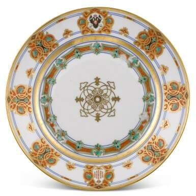 A set of eight porcelain plates from the service of Grand Duke Konstantin Nikolaevich, Imperial Porcelain Factory, St Petersburg, Period of Nicholas I, 1848-1852 - Foto 18