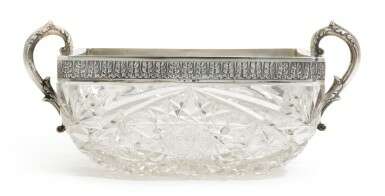 A large silver-mounted cut-glass bowl, St Petersburg, 1908-1917 - Foto 1