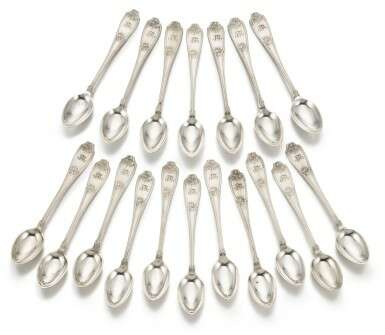 A set of eighteen Fabergé silver demitasse spoons, Moscow, 1899-1908 - фото 1