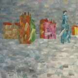 Painting “old snow”, Canvas on the subframe, Oil paint, Impressionist, Cityscape, Byelorussia, 2021 - photo 1