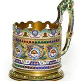 A silver-gilt and cloisonné enamel tea glass holder, 11th Moscow Artel, Moscow, 1908-1917 - фото 2