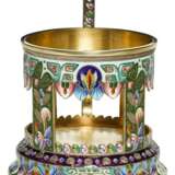 A silver-gilt and cloisonné enamel tea glass holder, 6th Moscow Artel, Moscow, 1908-1917 - фото 3