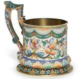 A silver-gilt and cloisonné enamel tea glass holder, 6th Moscow Artel, Moscow, 1908-1917 - Foto 1
