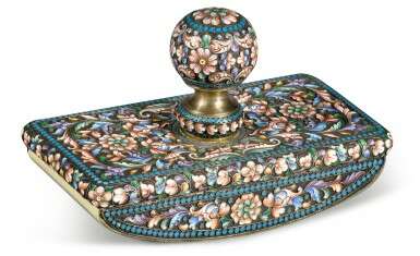 A silver and cloisonné enamel blotter, Moscow, 1904-1908 - фото 1