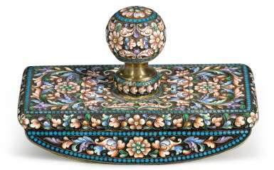 A silver and cloisonné enamel blotter, Moscow, 1904-1908 - фото 2