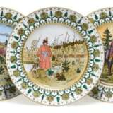 A set of three porcelain plates with fairy tale scenes, Kornilov Brothers Porcelain Factory, St Petersburg, 1903-1917 - фото 1