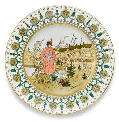 A set of three porcelain plates with fairy tale scenes, Kornilov Brothers Porcelain Factory, St Petersburg, 1903-1917 - фото 4