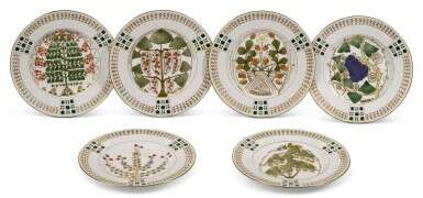A set of six porcelain dessert plates, Kornilov Brothers Porcelain Factory for Tiffany & Co, St Petersburg, 1900-1917 - photo 1