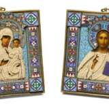 A pair of silver-gilt and cloisonné marriage Icons, Ovchinnikov, 1899-1908 - photo 2