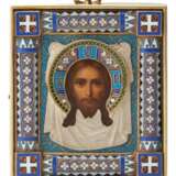 A silver-gilt and cloisonné enamel icon of the Mandylion, Pavel Ovchinnikov, Moscow, circa 1890 - фото 1