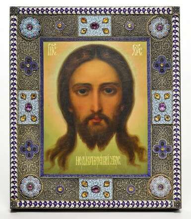 A gem-set silver filigree and cloisonné enamel Icon of The Holy Face, Pavel Ovchinnikov, Moscow, 1899-1908 - photo 2