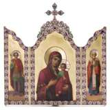 A silver-gilt and shaded enamel travelling triptych icon, Ivan Alekseev, Moscow, 1899-1908 - Foto 2