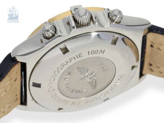 Armbanduhr: feiner Breitling "Crosswind Racing" Chronograph Ref.13055, Sondermodell mit massiver 18K Lünette, Chronometer, Full-Set mit Box & Papieren von 2000 - Foto 4