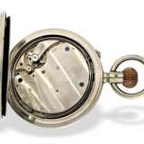 Taschenuhr: seltene, übergroße Taschenuhr mit 8-Tage-Werk und 5-Minuten-Repetition, Schweiz ca.1900 - photo 6