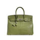 HERMÈS. A MATTE PELOUSE ALLIGATOR BIRKIN 35 WITH PALLADIUM HARDWARE - фото 1