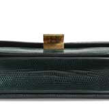 Celine. A DARK GREEN LIZARD BOX BAG & WALLET - фото 5