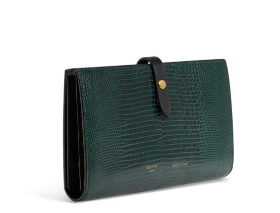 Celine. A DARK GREEN LIZARD BOX BAG & WALLET - photo 6