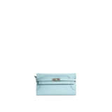 HERMÈS. A BLEU ATOLL EVERCOLOR LEATHER GHILLIES KELLY CLASSIC WALLET WITH PALLADIUM HARDWARE - фото 1