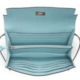 HERMÈS. A BLEU ATOLL EVERCOLOR LEATHER GHILLIES KELLY CLASSIC WALLET WITH PALLADIUM HARDWARE - photo 4