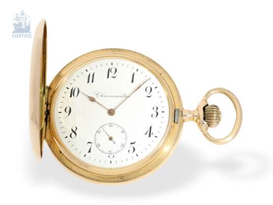 Taschenuhr: schwere und besonders große Goldsavonnette mit Chronometerhemmung, Schweiz um 1900 - photo 1