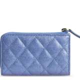 CHANEL. A BLUE IRIDESCENT LAMBSKIN LEATHER SMALL CLASSIC FLAP BAG & A SET OF TWO CARD HOLDERS - photo 12
