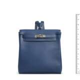 HERMÈS. A DEEP BLEU EVERCOLOR LEATHER KELLY ADO II WITH PALLADIUM HARDWARE - фото 6