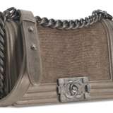 CHANEL. A BRONZE LIZARD & LAMBSKIN LEATHER SMALL BOY BAG WITH RUTHENIUM HARDWARE - photo 2